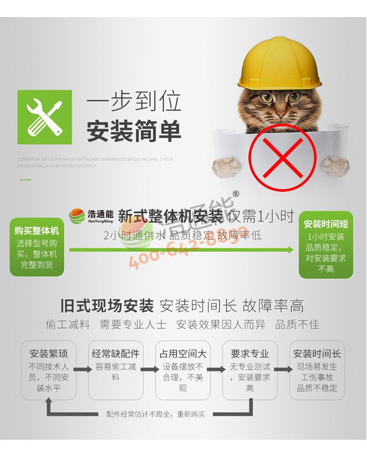 格力商用空氣能熱泵一體機(jī)3匹3噸/2噸安裝簡單,一步到位